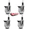 Service Caster 5'' Nylon Swivel 1-1/4'' Expanding Stem Caster Set with Brake, 4PK SCC-EX20S514-NYS-PLB-114-4 - alternate 2